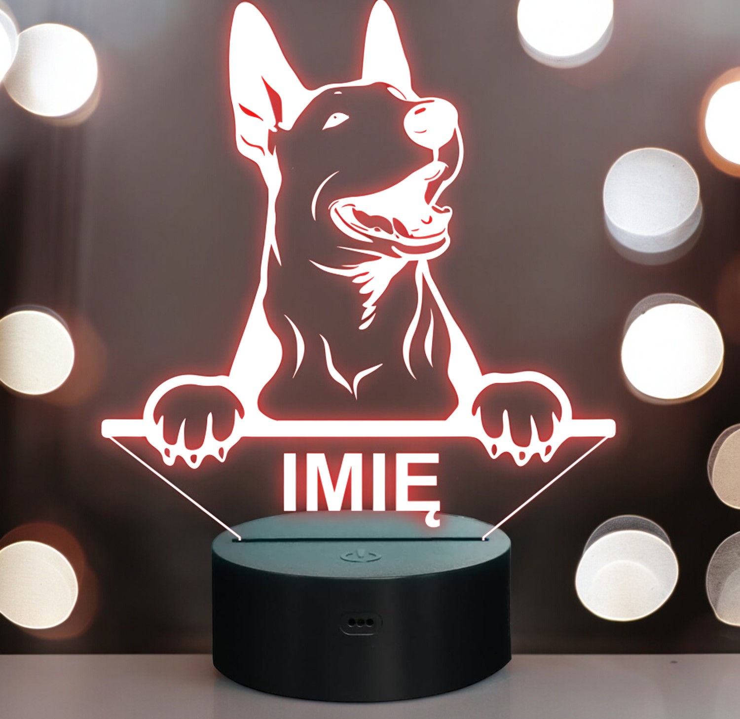 Lampka Nocna LED English bull terrier Rasa Psa z Imieniem na Prezent Lampka Nocna LED English bull terrier Rasa Psa z Imieniem na Prezent