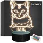 Lampka Nocna LED Burmilla Rasa Kota z Imieniem na Prezent
