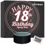 Lampka Nocna LED Prezent na 18 Urodziny Pamiątka Osiemnastka Grawer v1