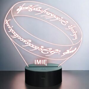 Lampka Nocna LED Pierścień Ring LOTR Z Imieniem