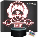 Lampka Nocna LED Portuguese Water Dog Rasa Psa z Imieniem na Prezent v.2