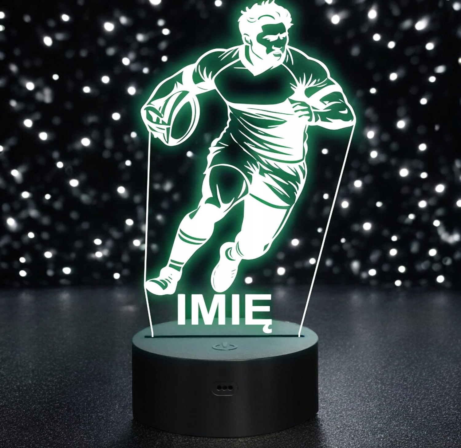 Lampka Nocna LED Z Imieniem Grawer Rugbista Rugby Sport na Prezent v.1 Lampka Nocna LED Z Imieniem Grawer Rugbista Rugby Sport na Prezent v.1