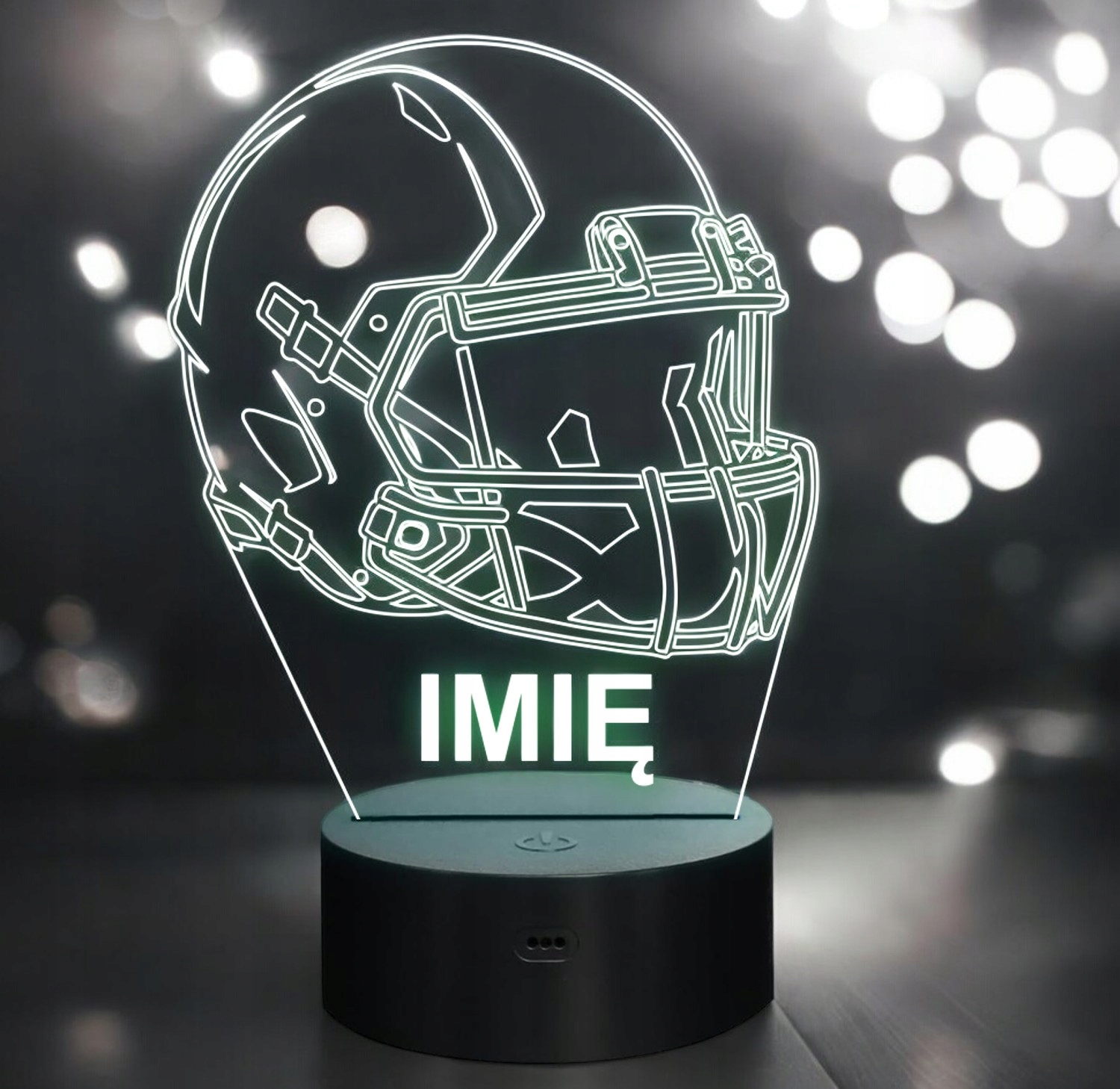 Lampka Nocna LED Z Imieniem Grawer Kask Rugby Sport na Prezent Lampka Nocna LED Z Imieniem Grawer Kask Rugby Sport na Prezent