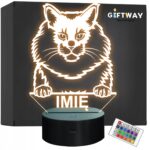 Lampka Nocna LED Maine Coon Rasa Kota z Imieniem na Prezent