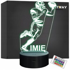 Lampka Nocna LED Z Imieniem Grawer Gracz Rugby Sport na Prezent v.3