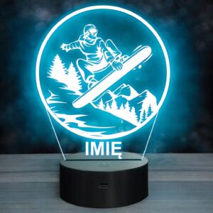 Lampka Nocna LED Statuetka Sporty Zimowe Snowboard na Prezent Grawer v.3