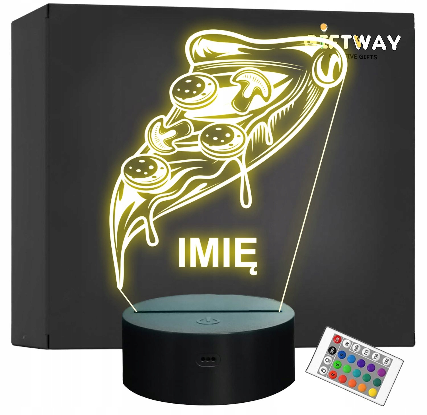 Lampka Nocna LED Imię Statuetka Fast Food Pizza na Prezent Grawer Lampka Nocna LED Imię Statuetka Fast Food Pizza na Prezent Grawer