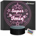 Lampka Nocna LED Statuetka Super Córka Rodzina na Prezent Grawer