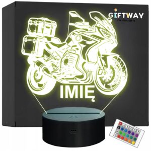 Lampka Nocna LED Imię Motocykl Motor Ścigacz na Prezent Grawer v.5
