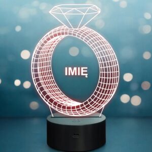 Lampka Nocna LED Pierścionek Dowolny Napis Grawer z Imieniem na Prezent