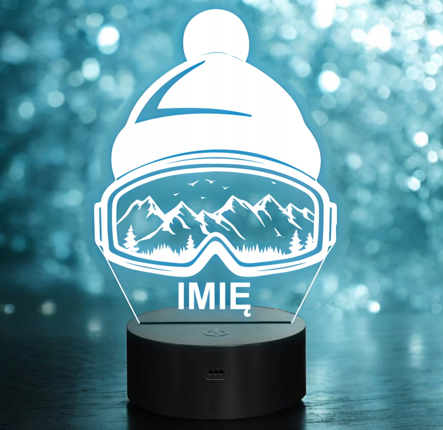 Lampka Nocna LED Statuetka Okulary Sporty Zimowe Czapka Prezent Grawer v.2 Lampka Nocna LED Statuetka Okulary Sporty Zimowe Czapka Prezent Grawer v.2