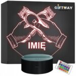 Lampka Nocna LED Imię Statuetka Barber Fryzjer Maszynka na Prezent Grawer