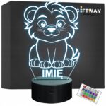 Lampka Nocna LED Z Imieniem Słodki Lew dla Dzieci na Prezent