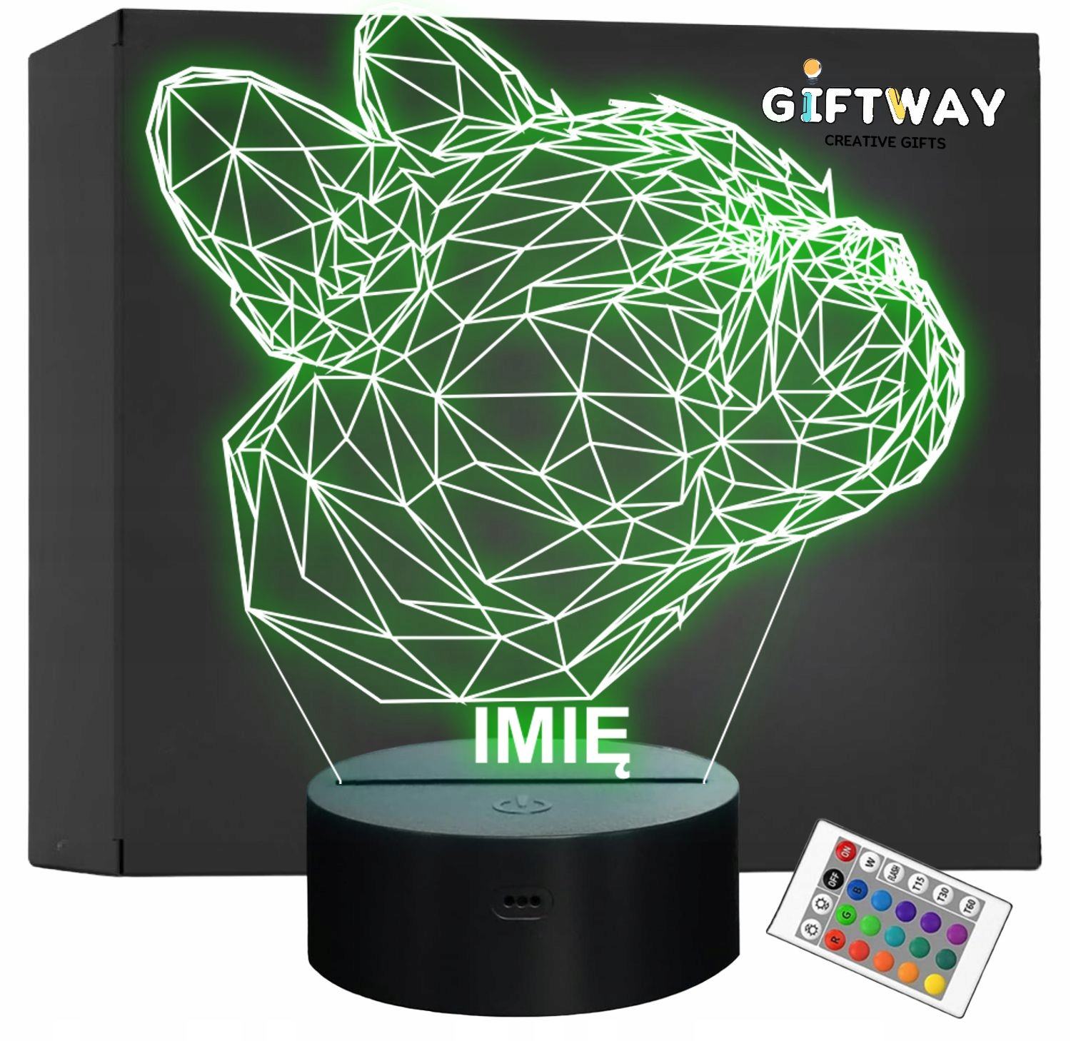 Lampka Nocna LED Z Imieniem Grawer Geometryczny Pies Buldog Francuski Lampka Nocna LED Z Imieniem Grawer Geometryczny Pies Buldog Francuski