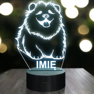 Lampka Nocna LED Z Imieniem Słodki Puszysty Piesek dla Dzieci na Prezent