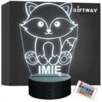 Lampka Nocna LED Z Imieniem Lis Lisek dla Dzieci na Prezent