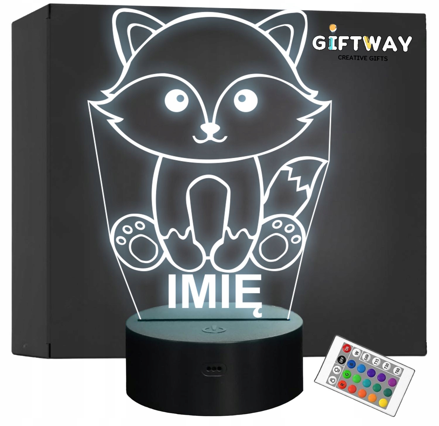 Lampka Nocna LED Z Imieniem Lis Lisek dla Dzieci na Prezent Lampka Nocna LED Z Imieniem Lis Lisek dla Dzieci na Prezent