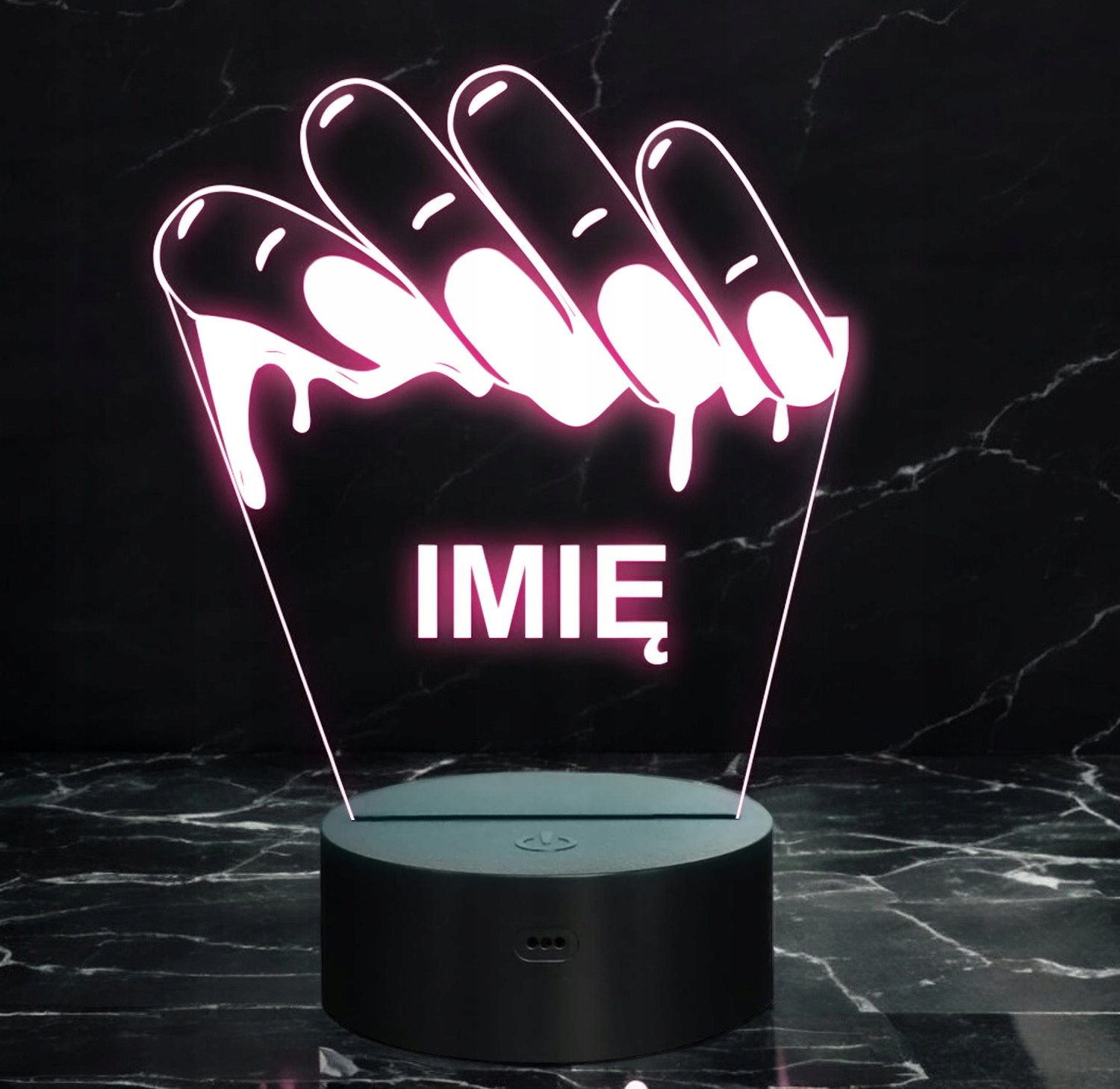 Lampka Nocna LED Imię Statuetka Paznokcie Nailartist na Prezent Grawer Lampka Nocna LED Imię Statuetka Paznokcie Nailartist na Prezent Grawer