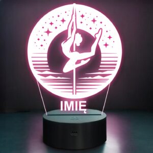 Lampka Nocna LED Statuetka Taniec na rurze Pole Dance na Prezent Grawer v.2