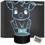 Lampka Nocna LED Z Imieniem Słodka Świnka Prosiaczek dla Dzieci na Prezent