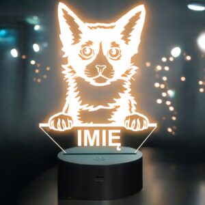 Lampka Nocna LED Peterbald Rasa Kota z Imieniem na Prezent