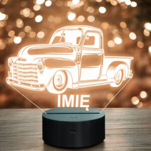 Lampka Nocna LED Imię Statuetka Samochód Auto Blitz na Prezent Grawer