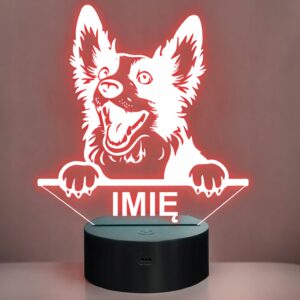 Lampka Nocna LED Bobtail Rasa z Imieniem na Prezent