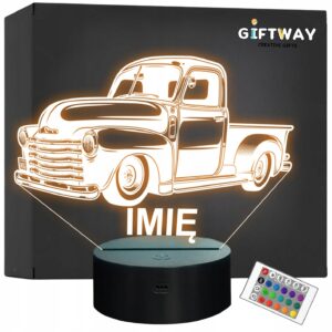 Lampka Nocna LED Imię Statuetka Samochód Auto Blitz na Prezent Grawer