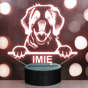 Lampka Nocna LED Saint bernard Rasa Psa z Imieniem na Prezent