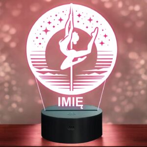 Lampka Nocna LED Statuetka Taniec na rurze Pole Dance na Prezent Grawer v.2