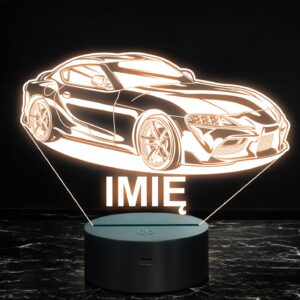 Lampka Nocna LED Imię Statuetka Samochód Auto Sportowe na Prezent Grawer v2
