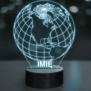 Lampka Nocna LED Z Imieniem Grawer Globus Ziemia Planeta Geografia