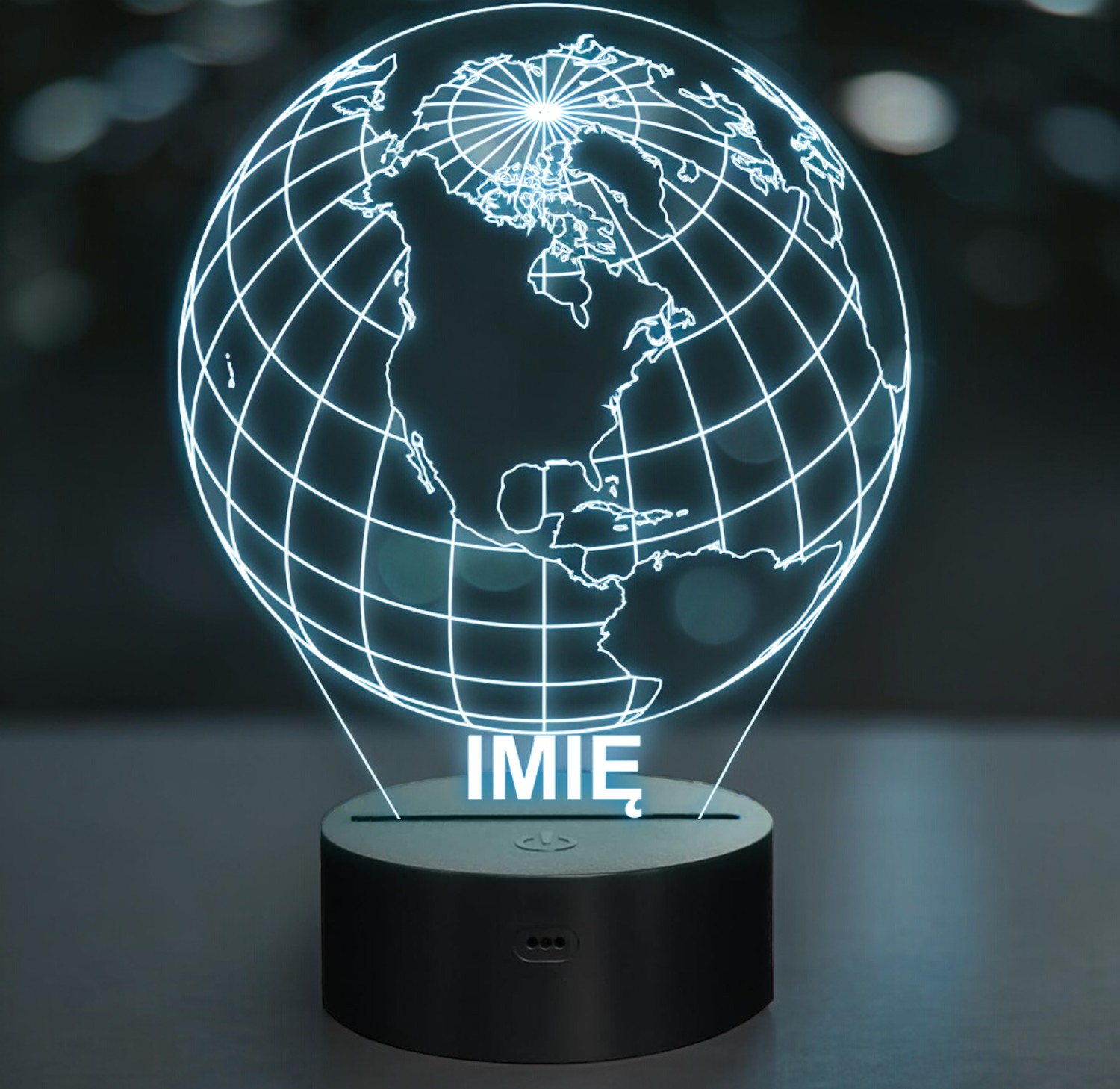 Lampka Nocna LED Z Imieniem Grawer Globus Ziemia Planeta Geografia Lampka Nocna LED Z Imieniem Grawer Globus Ziemia Planeta Geografia