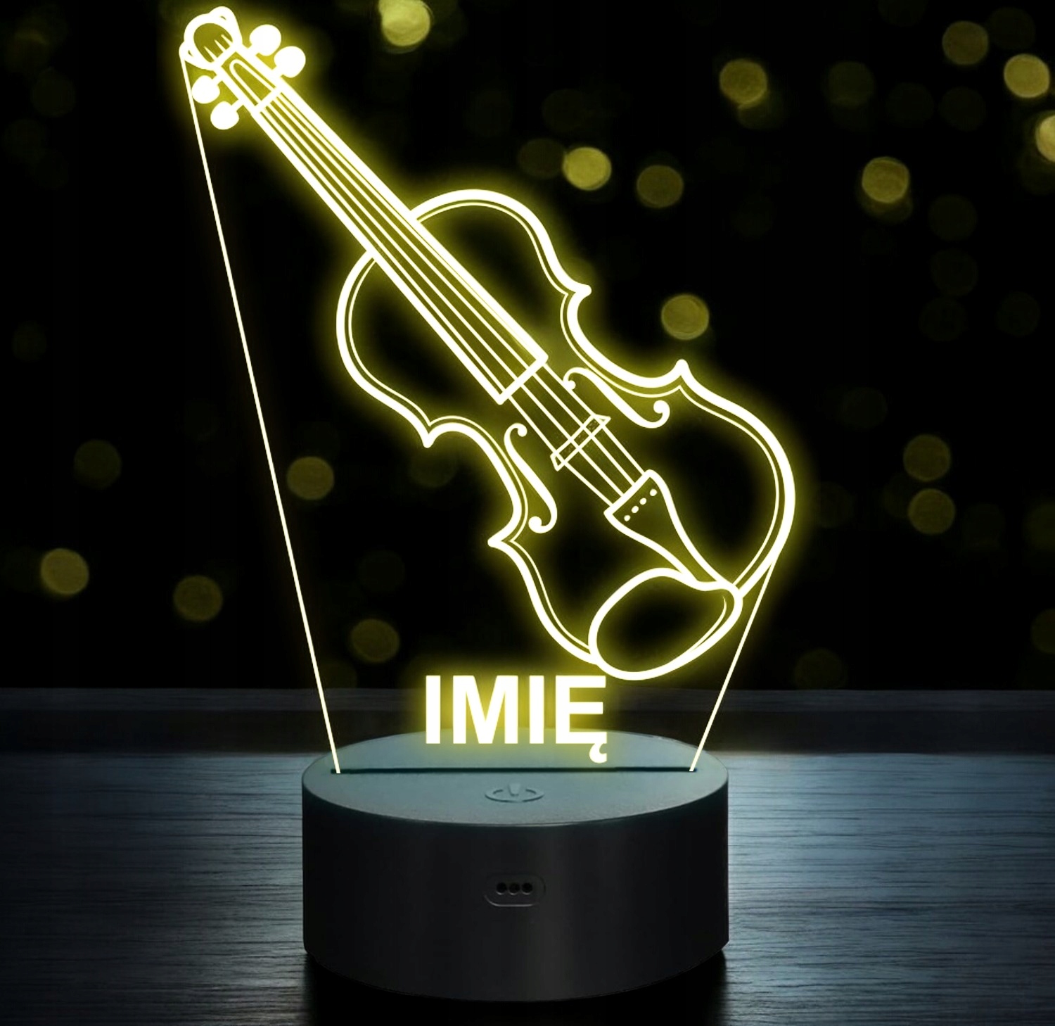 Lampka Nocna LED Imię Statuetka Skrzypce Instrument na Prezent Grawer Lampka Nocna LED Imię Statuetka Skrzypce Instrument na Prezent Grawer