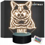 Lampka Nocna LED Brazilian Shorthair Rasa Kota z Imieniem na Prezent