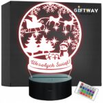 Lampka Nocna LED Boże Narodzenie Kula Święty Mikołaj na Prezent Grawer