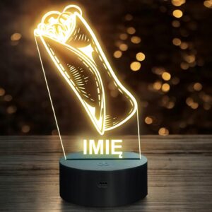 Lampka Nocna LED Imię Statuetka Fast Food Kebab na Prezent Grawer