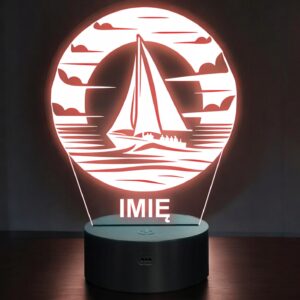 Lampka Nocna LED Statuetka Żeglowanie Żagiel Aktywność Prezent Grawer