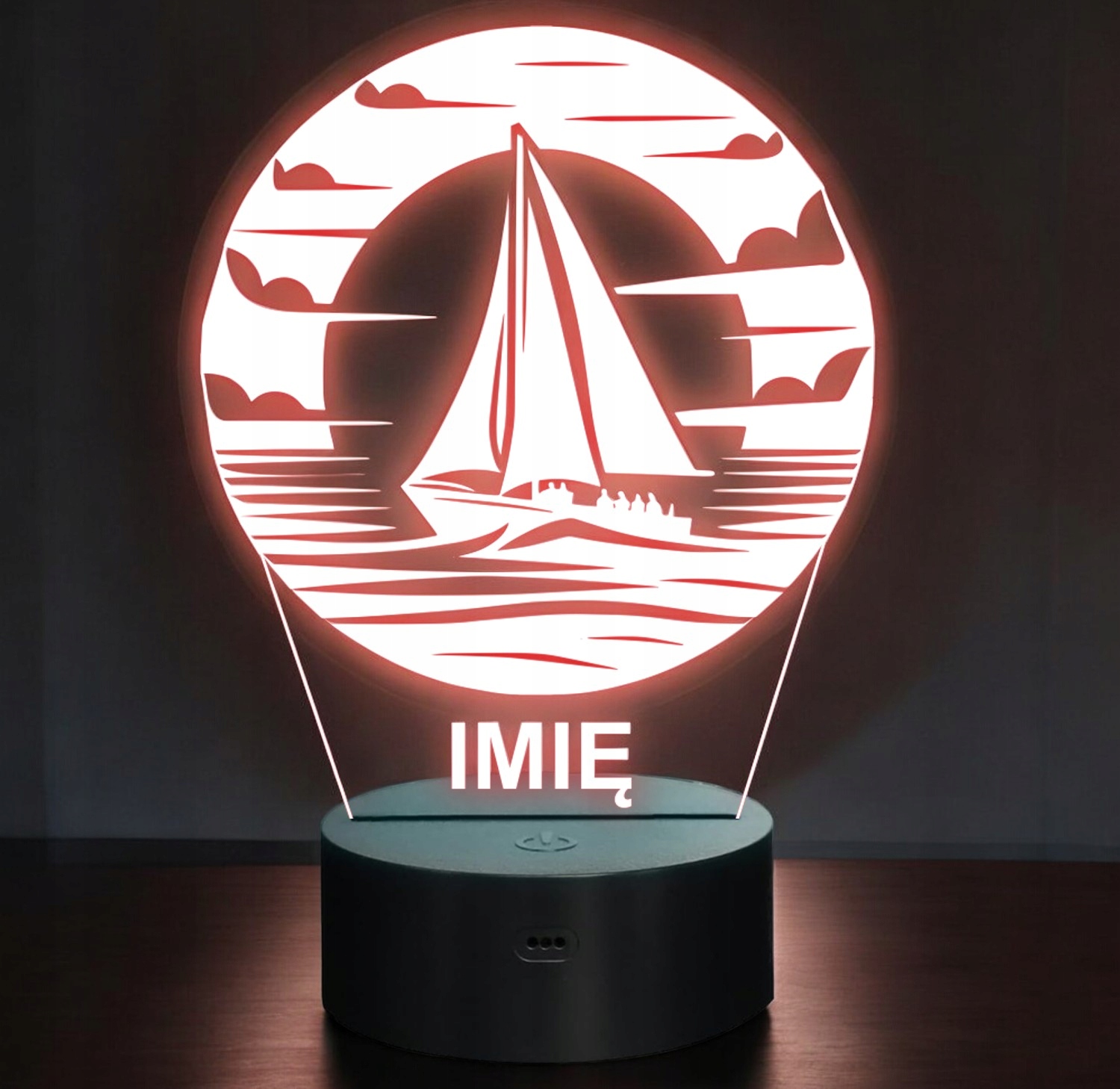 Lampka Nocna LED Statuetka Żeglowanie Żagiel Aktywność Prezent Grawer Lampka Nocna LED Statuetka Żeglowanie Żagiel Aktywność Prezent Grawer