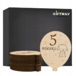 Drewniane Tabliczki Miesiące do Zdjęć Dziecka Pierwszy Rok Balony