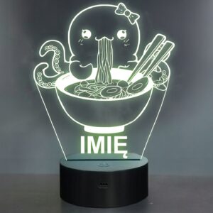 Lampka Nocna LED Imię Słodka Ośmiornica Jedząca Ramen Anime Prezent Grawer