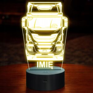 Lampka Nocna LED Imię Statuetka Ciężarówka Tir na Prezent Grawer v.3