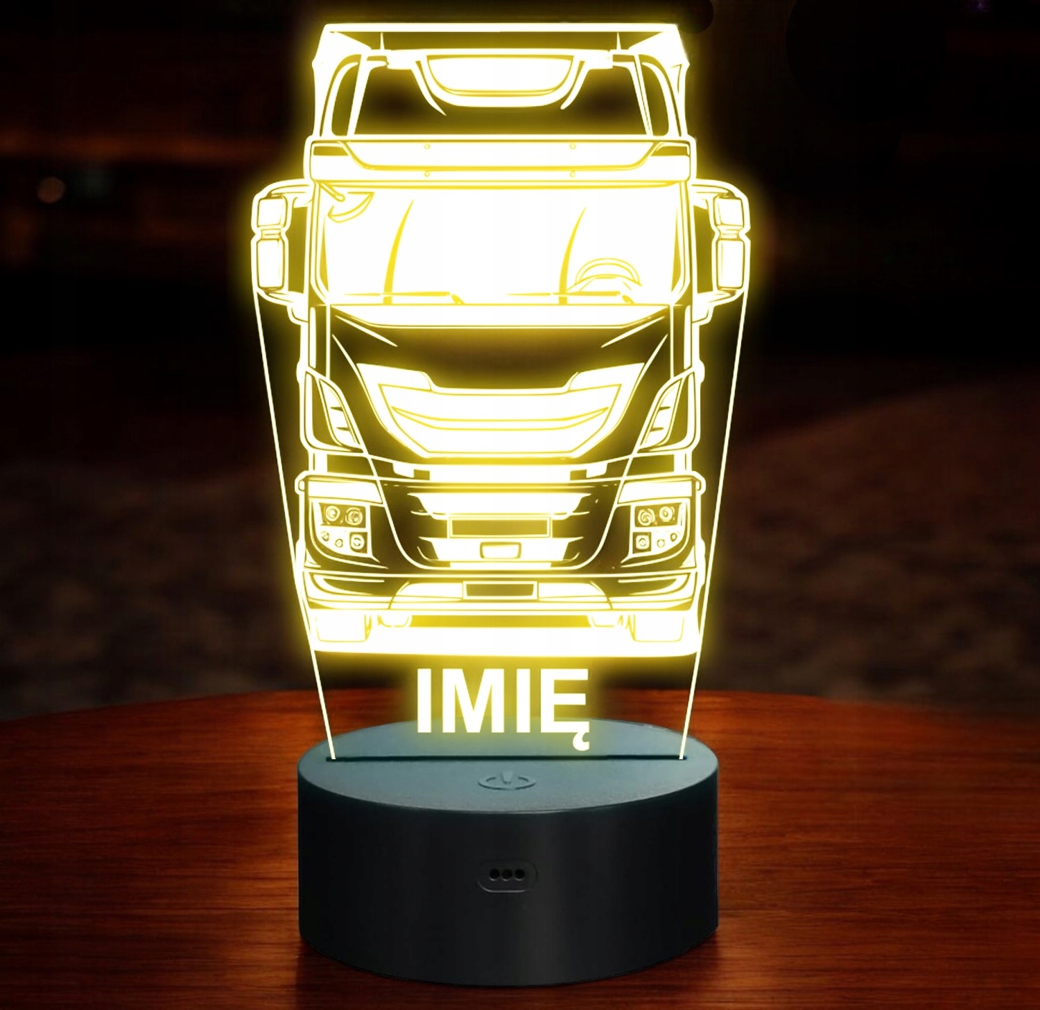 Lampka Nocna LED Imię Statuetka Ciężarówka Tir na Prezent Grawer v.3 Lampka Nocna LED Imię Statuetka Ciężarówka Tir na Prezent Grawer v.3