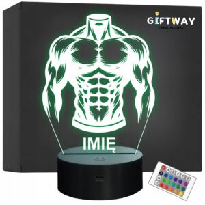 Lampka Nocna LED Imię Sylwetka Kulturysta Siłownia Prezent Grawer v.2