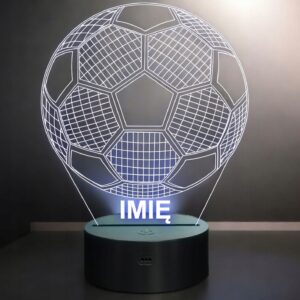 Lampka Nocna LED Z Imieniem Grawer Piłka Nożna Sport na Prezent