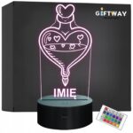 Lampka Nocna LED Imię Statuetka Serce Eliksir Pastel Goth Prezent Grawer v2
