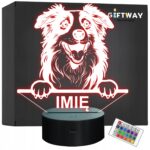 Lampka Nocna LED Pies Owczarek Australijski Australian Shepherd z Imieniem
