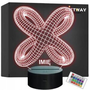 Lampka Nocna LED Węzeł 3D Iluzja na Prezent Personalizowana z Imieniem