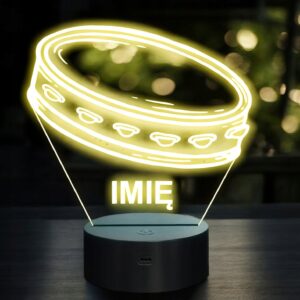Lampka Nocna LED Imię Statuetka Tamburyn Bębenek Instrument Prezent Grawer