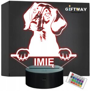 Lampka Nocna LED Jamnik Rasa Psa z Imieniem na Prezent